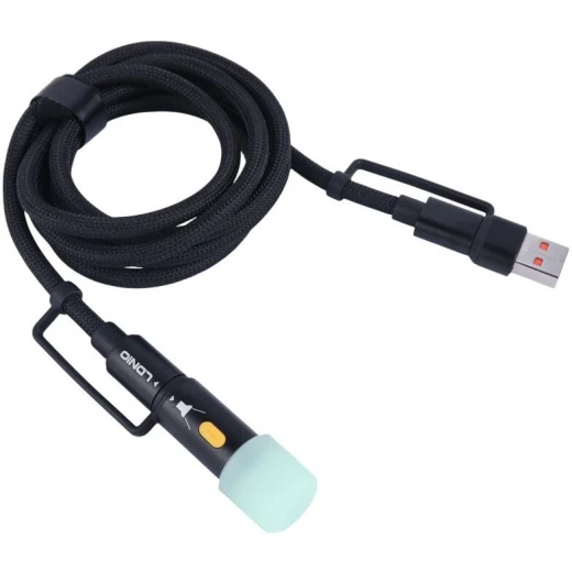 كابل شحن LDNIO LC17 عالمي 4 في 1 من النوع C 65 واط USB-A 50 واط أسود - إل دي إن آي أو - Image 4