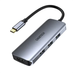 CHOETECH 7-in-1 USB Type-C Adapter Hub 4K HDMI 100W PD Power 2 USB 3.0 SD/TF Card Reader HUB-M19