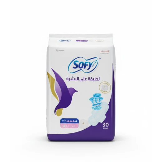 فوط كبيرة سوفي اللطيفة على البشرة, 30 فوطة فوط كبيرة سوفي اللطيفة على البشرة, 30 فوطة