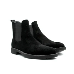 Men's Luxury Black Suede Chelsea Boots – Modern Slip-On Casual Winter Ankle Shoe with Elastic Side Panel – Unmatched Style and Comfort for Daily Wear 43