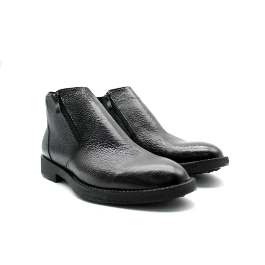 Men's Black Pebbled Leather Ankle Boots with Side Zipper – Smart Casual/Dress Winter Shoes – Premium Comfort and Style for Business & Daily Wear 42 Men's Black Pebbled Leather Ankle Boots with Side Zipper – Smart Casual/Dress Winter Shoes – Premium Comfort and Style for Business & Daily Wear 42