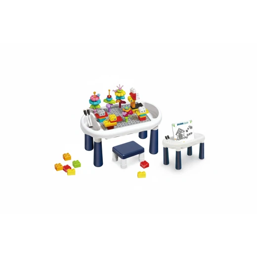 طاولة مكعبات البناء متعددة الوظائف 6 في 1 (MC301) - 49 قطعة مع مسار للكرة الدوارة وكراسي طاولة مكعبات البناء متعددة الوظائف 6 في 1 (MC301) - 49 قطعة مع مسار للكرة الدوارة وكراسي