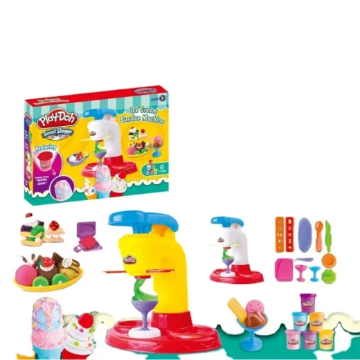 مجموعة متجر الحلويات (Sweet Shoppe) - آلة الآيس كريم الصانداي (677-C508) - مجموعة معجون تشكيل الآيس كريم