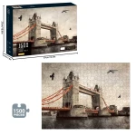 بازل جسر البرج (Tower Bridge) - 1500 قطعة - مقاس 80x60 سم - ألوان زاهية وجودة عالية - للكبار والمراهقين 14+ - ماي دولي