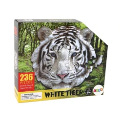 بازل White Tiger (النمر الأبيض) المُشكّل (NO. 88660) - 236 قطعة - مقاس 45.8x46 سم - للأطفال 6 سنوات فما فوق - تصميم فريد