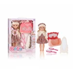 مجموعة دمية الطفل الفاخرة التفاعلية (NEW320D) - دمية "Touch Me" مع حقيبة مكياج ومرآة كاملة وإكسسوارات شعر - 12 صوتًا، لعمر 3 سنوات فما فوق - ماي دولي