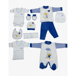 Luxury Newborn Baby Boy Layette Set with Matching Blanket | Dapper Duck Theme 10 pieces