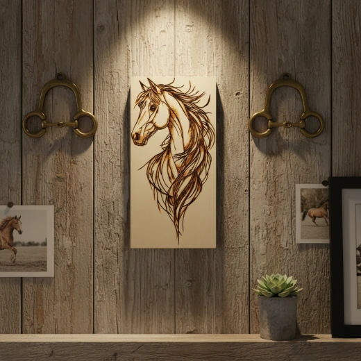 ديكور خشبي منزلي من ستار زون - رسمة الخيل ديكور خشبي منزلي من ستار زون - رسمة الخيل
