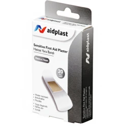 Aidplast Sensitive First Aid Plaster 20 Count, White Color, 19mm x 72mm, Hypoallergenic