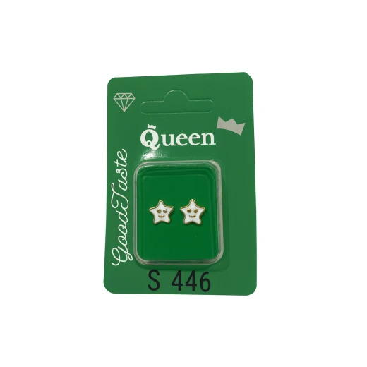 Queen Medical-Grade Stud Earrings – Pair, Hypoallergenic Surgical Steel & Gold-Plated, Secure