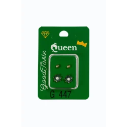 Queen Medical-Grade Stud Earrings – 2 Pairs, Hypoallergenic Surgical Steel & Gold-Plated, Secure