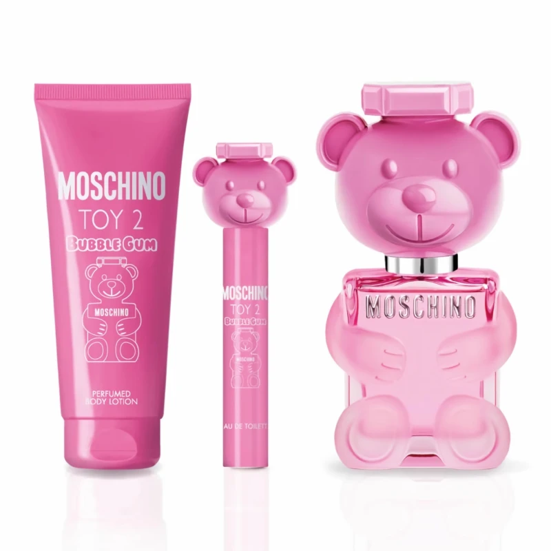 Moschino Toy 2 Bubble Gum Women's Fragrance Set, Eau de Toilette Spray, Body Lotion, and Travel Spray - Moschino