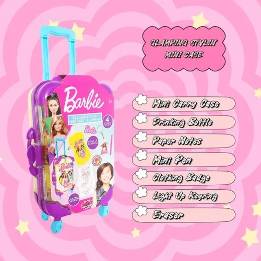 Barbie Mini Styling Case Fashion Design Set Assorted : Includes 10+ Accessories, Customizable Styles, Portable Case for On the Go Fun, Perfect Gift for Girls Ages 3+ Enhances Creativity - Barbie - Image 8