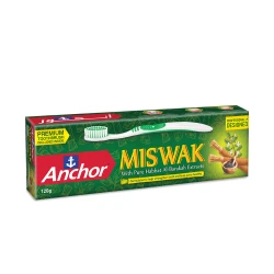 Anchor Toothpaste Pure Miswak and Black Seed Extracts 120g, with Free Toothbrush