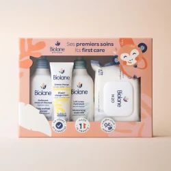 Biolane Baby Basic Care Kit, Diaper Change Cream, H2O Wipes, Cleansing Gel, Moisturizing Milk
