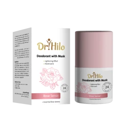 Dr. Hilo Musk Roll-On Deodorant with Rose Fragrance 50ml, Long-Lasting Protection