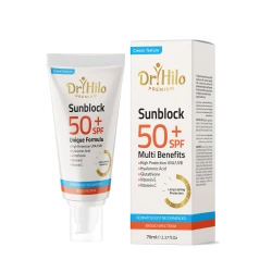 Dr. Hilo Premium Sunscreen Cream with Glutathione 70ml, SPF 50, for Dry and Combination Skin