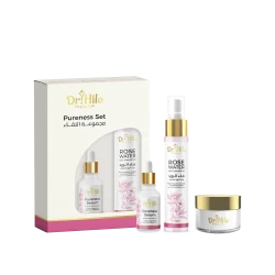 Dr.Hilo Pureness Skincare Set, 3-in-1: Rose Water for hydration, Night Cream with Frankincense & Hyaluronic Acid, Serum with Frankincense & Witch Hazel for smooth, radiant skin