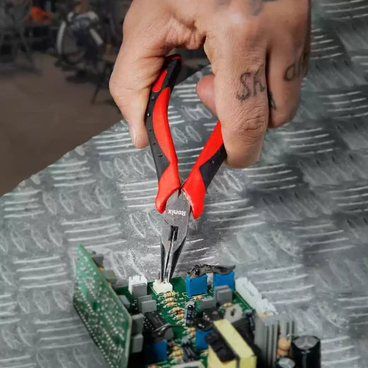 كماشة أنف طويلة صغيرة من رونكس، 4.5 بوصة، فولاذ مشكل بالسقوط، مقبض TPR - رونيكس - Image 5