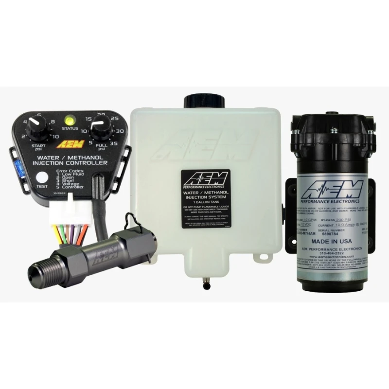 طقم حقن ميثانول وماء AEM V3 30-3300 معزز يعتمد على ضغط التعزيز يتضمن خزان 1.15 جالون لتحسين الأداء والتبريد متوافق مع المحركات المزودة بشاحن توربيني