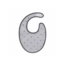 Cambrass Round Baby Bib Velcro Closure Grey 16x19 cm Egyptian Cotton