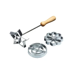 Kitchen Craft Rosette Iron Set Cast Aluminum 23cm for Crispy Cookies