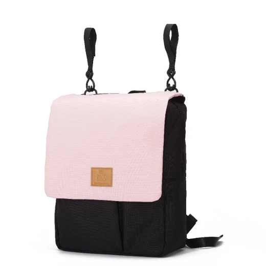 My Bag's Reflap Eco Backpack Black and Pink Recycled PET Bottles