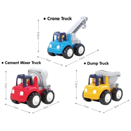 Hola 4-WD Construction Dump Truck for Kids, Durable Toy Vehicle, Easy Push-Along Design, Encourages Imaginative Play, Suitable for Ages 18+ Months - Hola - Image 5