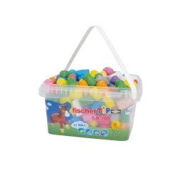 FischerTiP 300 Creative Building Blocks Set for Kids, Colorful, Bucket, Ages 3+