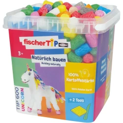 FischerTiP Unicorn 600 Building Toy Set, Colorful, Ages 3+, Made in Germany