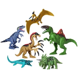 Chap Mei Dinosaur Group Playset Action Figures, 6 Prehistoric Creatures, Outdoor Toys