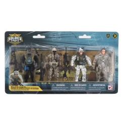 Chap Mei Soldier Force Action Squad Figures 4-Piece Set, Military Action Figures for Kids