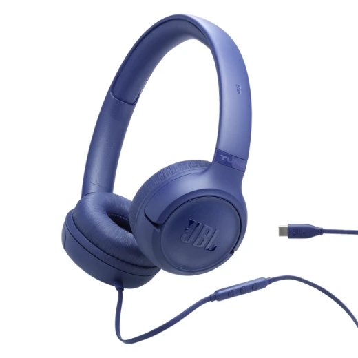 سماعات أذن JBL Tune 530C على الأذن، سلكية USB-C، صوت بيور باس