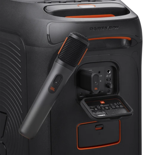 مجموعة ميكروفون لاسلكي JBL PartyBox، صوت واضح، قابل لإعادة الشحن، أسود - Image 2