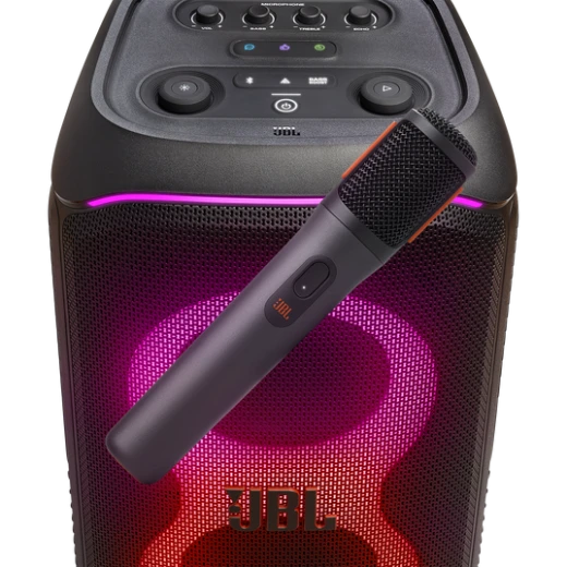 مجموعة ميكروفون لاسلكي JBL PartyBox، صوت واضح، قابل لإعادة الشحن، أسود - Image 4