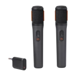 مجموعة ميكروفون لاسلكي JBL PartyBox، صوت واضح، قابل لإعادة الشحن، أسود