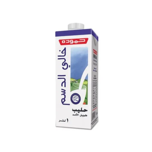 Hammoudeh Skimmed Milk 1 Liter, Calcium Enriched Dairy Product, Delicious and Nutritious Low-Fat Milk for a Healthy Lifestyle, Ideal for Everyday Consumption