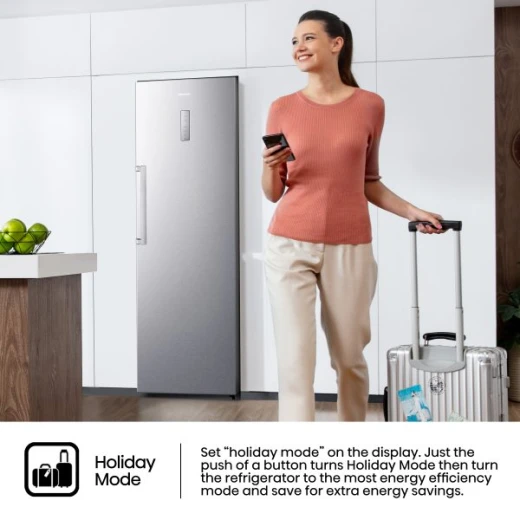 Hisense Upright Fridge 355L Silver, Energy Efficient, Adjustable Shelves - HISENSE - Image 4
