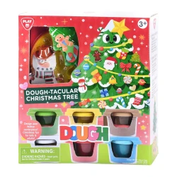 Playgo Christmas Tree Clay Set 6 Clay Pots Molds Knives Gifts Snowman Accessories