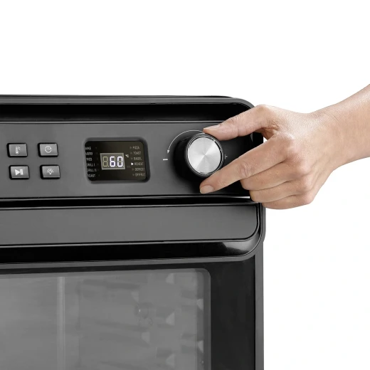 فرن القلي الهوائي الرقمي CASO AirFry Chef 1700 أسود سعة 22 لترًا مع 12 برنامجًا (العرض × الارتفاع × العمق مم) 405 × 350 × 390 - كاسو - Image 3