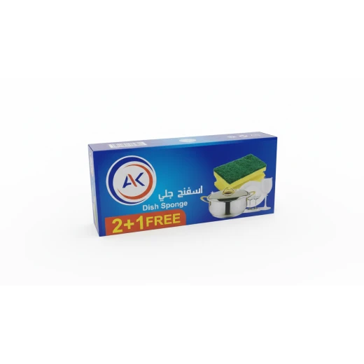 عرض 2+1 مجاناً – اسفنجات جلي قوية ومتينة لتنظيف الصحون والأسطح، امتصاص ممتاز واستعمال طويل، مثالية للمطبخ والمنزل
