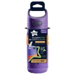 Tommee Tippee Superstar Flip Top Sportee Cup, 18m+ Toddler Drinking Trainer Bottle, Leak and Shake Proof, Hygienic Antibacterial Spout, Bite Resistant, 500ml, Purple - Tommee Tippee