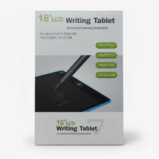 لوحة كتابة LCD مقاس 16 بوصة - لوحة رسم رقمية قابلة لإعادة الاستخدام مع قلم، مسح بلمسة واحدة، خفيفة الوزن وصديقة للبيئة لوحة كتابة LCD مقاس 16 بوصة - لوحة رسم رقمية قابلة لإعادة الاستخدام مع قلم، مسح بلمسة واحدة، خفيفة الوزن وصديقة للبيئة