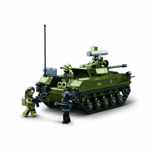 مجموعة بناء دبابة Sluban Modelbricks BMD-2S عسكرية للجيش 530 قطعة 3 مجسمات صغيرة - Sluban - Image 2