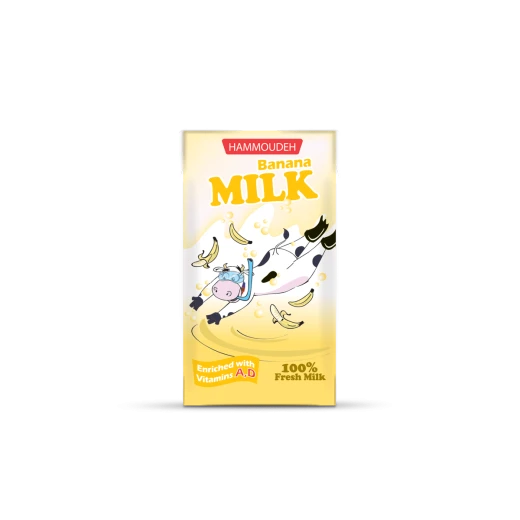 Hammoudeh Banana Flavored Milk 24 Packets 125ml Each, Delicious Dairy Beverage, Perfect for On the Go Refreshment, Kids and Adults Alike, Ready to Drink - Hammoudeh - Image 2