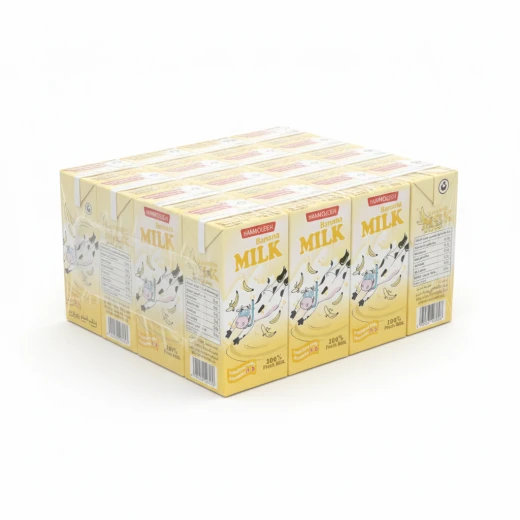 Hammoudeh Banana Flavored Milk 24 Packets 125ml Each, Delicious Dairy Beverage, Perfect for On the Go Refreshment, Kids and Adults Alike, Ready to Drink Hammoudeh Banana Flavored Milk 24 Packets 125ml Each, Delicious Dairy Beverage, Perfect for On the Go Refreshment, Kids and Adults Alike, Ready to Drink