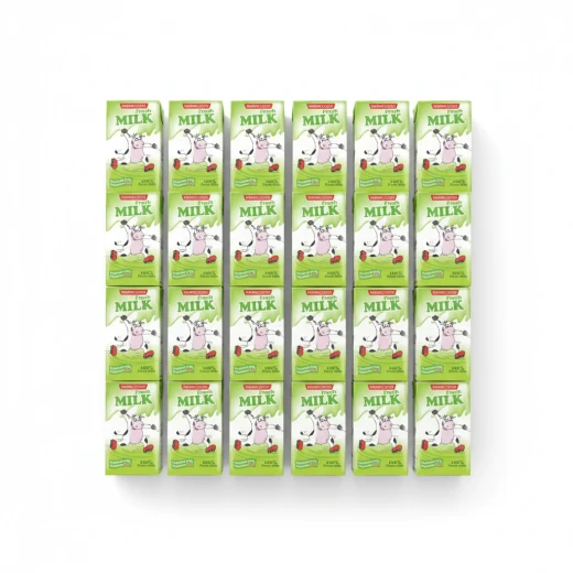 Hammoudeh UHT Full Fat Milk 125ml Pack of 24 Fresh Cow Milk: Creamy, Delicious, and Convenient for Everyday Consumption. Perfect for Beverages and Cooking