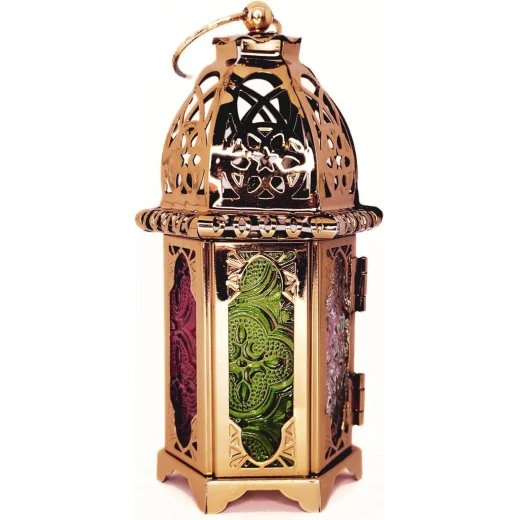 فانوس رمضان ذهبي على الطراز المغربي، 16x8.5x8.5 سم، ديكور منزلي احتفالي فانوس رمضان ذهبي على الطراز المغربي، 16x8.5x8.5 سم، ديكور منزلي احتفالي