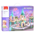 Sluban Metropolis Roller Coaster Building Set, 448 Pieces, Theme Park Model, Kids Construction Toy - Sluban
