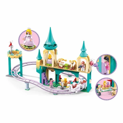 Sluban Metropolis Roller Coaster Building Set, 448 Pieces, Theme Park Model, Kids Construction Toy - Sluban - Image 2